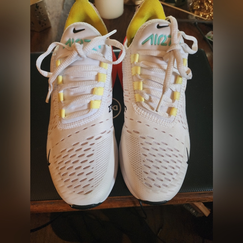 Nike Air White Sneakers with Yellow Accents